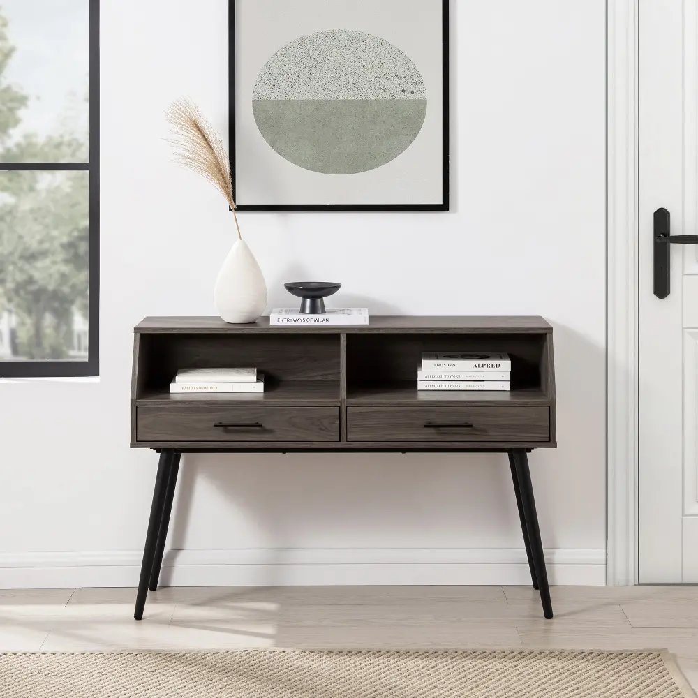 NORL2KSG Nora Slate Gray Entry Table with Drawers-1