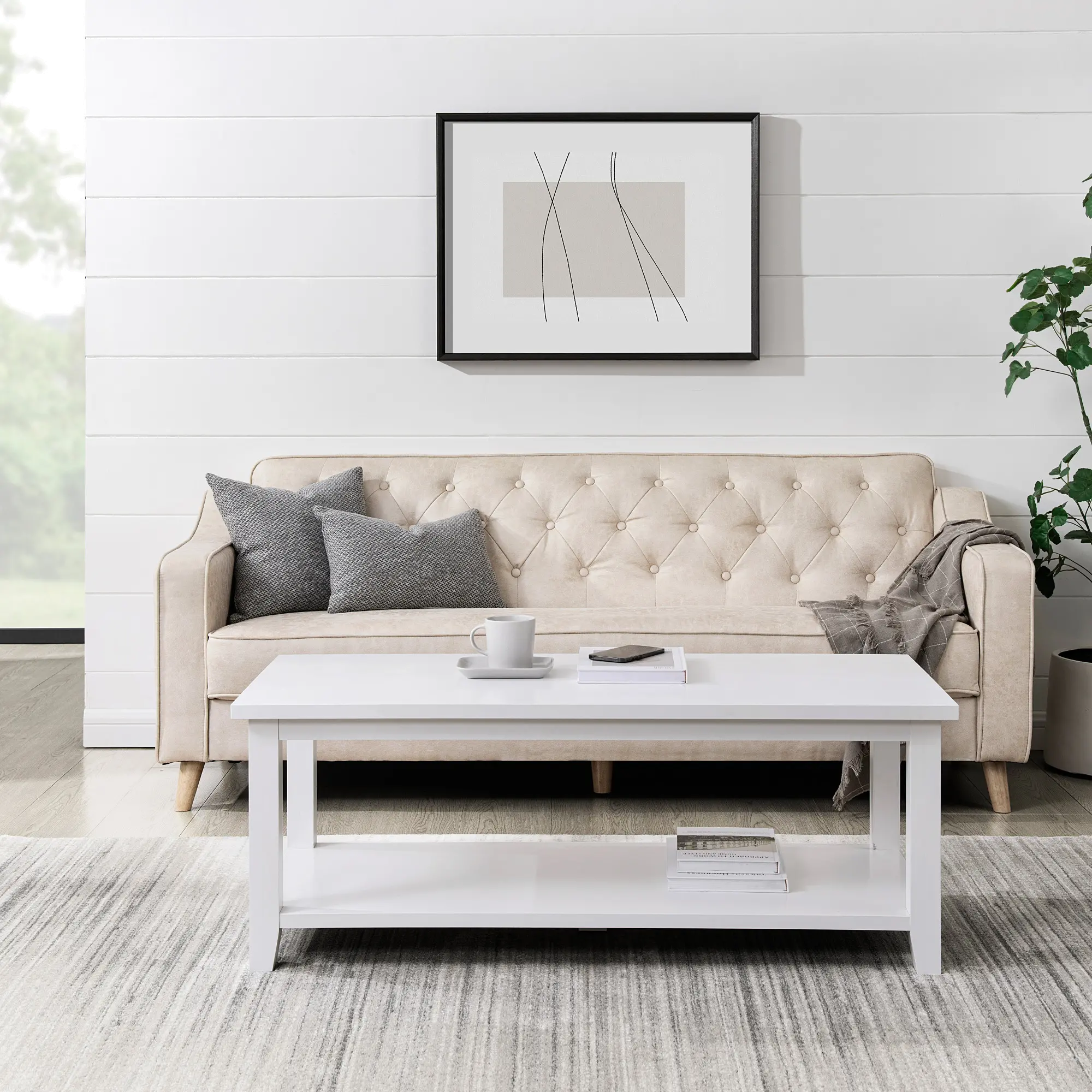 Simplicity White 48 Coffee Table
