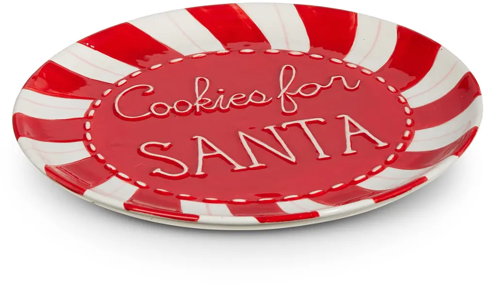 Red and White  Cookies for Santa  Plate-1
