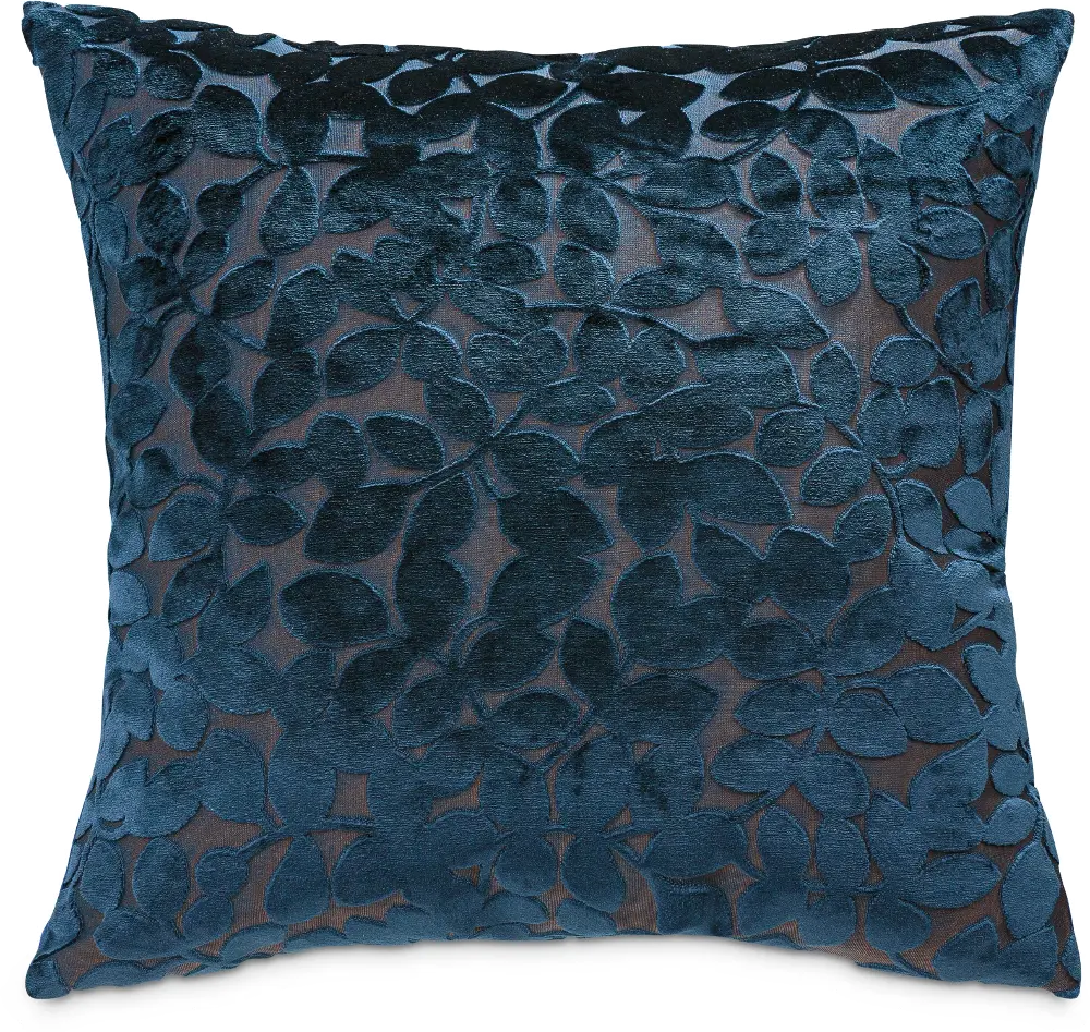 Larkin Sapphire Blue Square Throw Pillow-1