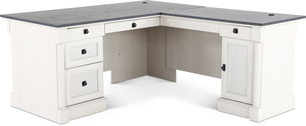 Palladia Glacier Oak L-Shaped Desk