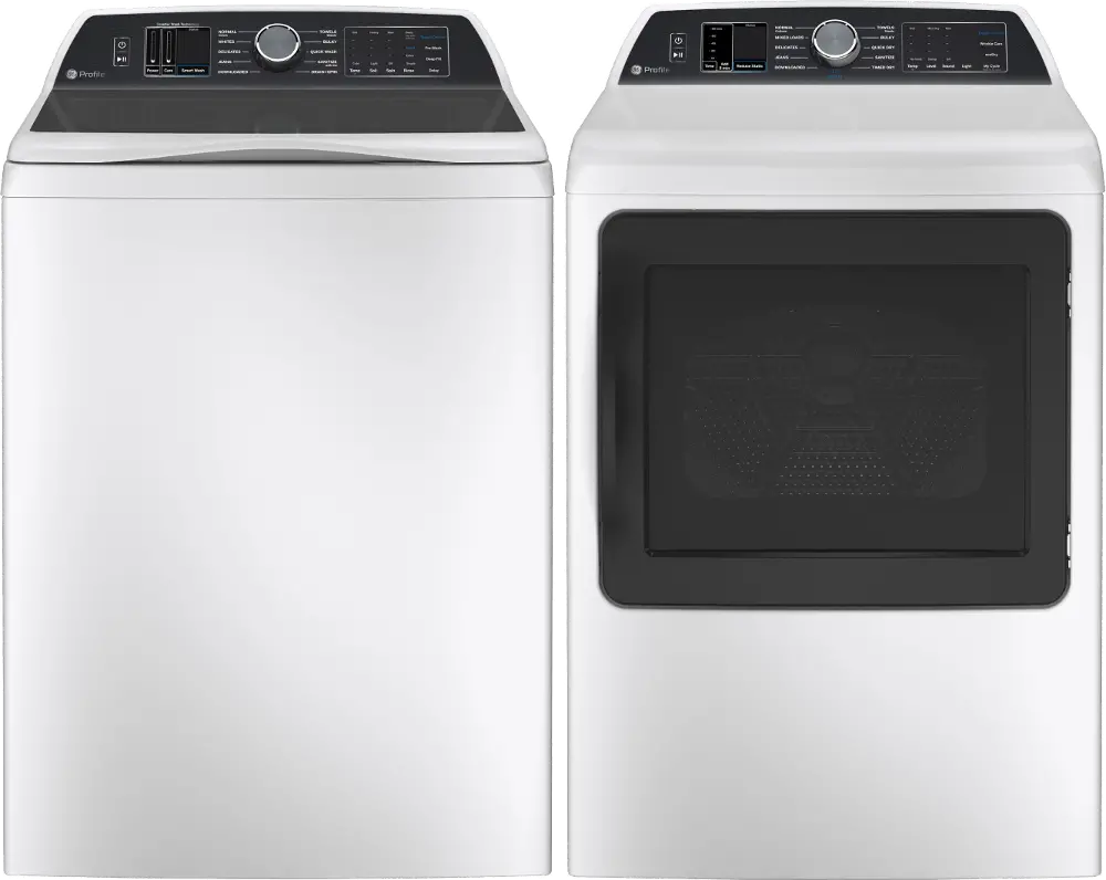 .GEC-W/W-705-GAS--PR GE Profile Gas Washer and Dryer Set - White-1