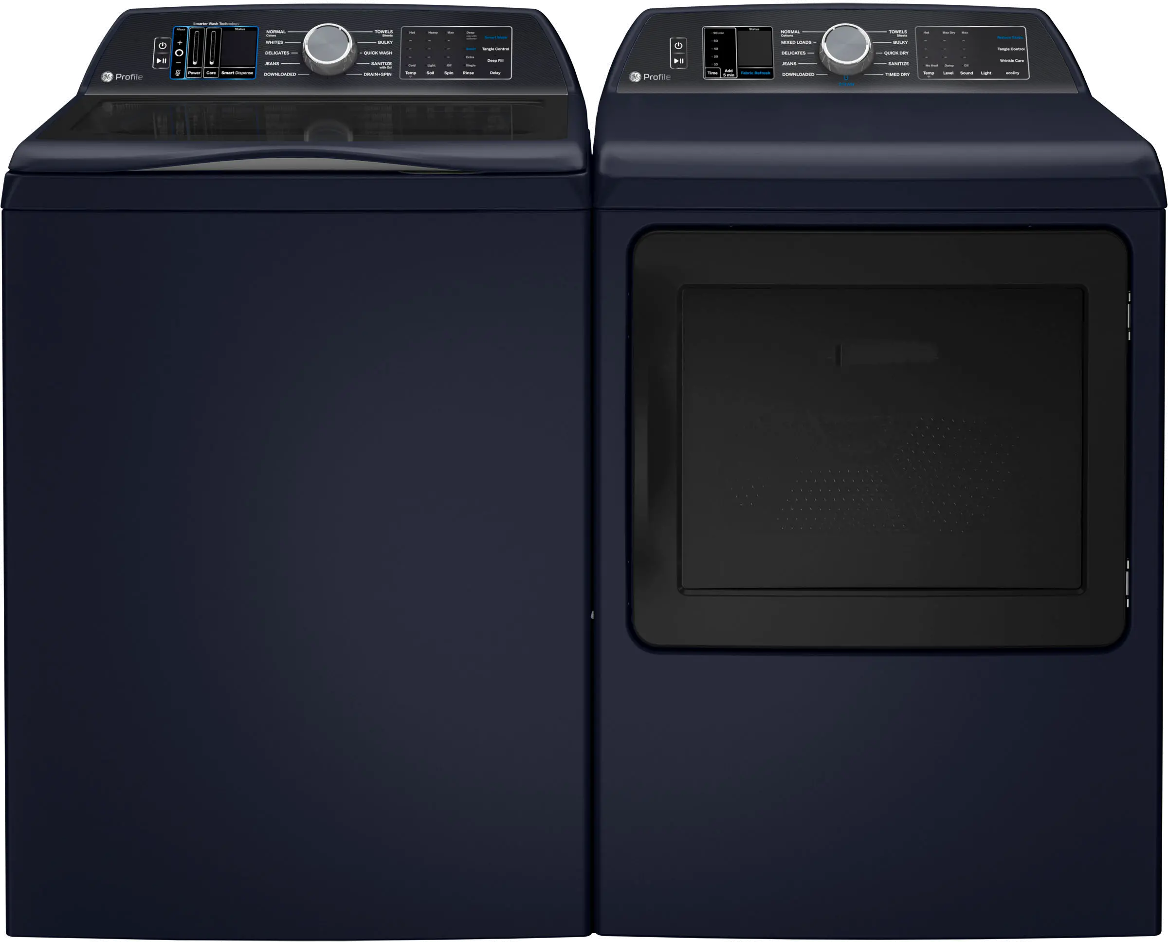 Blue front load washer deals and dryer set