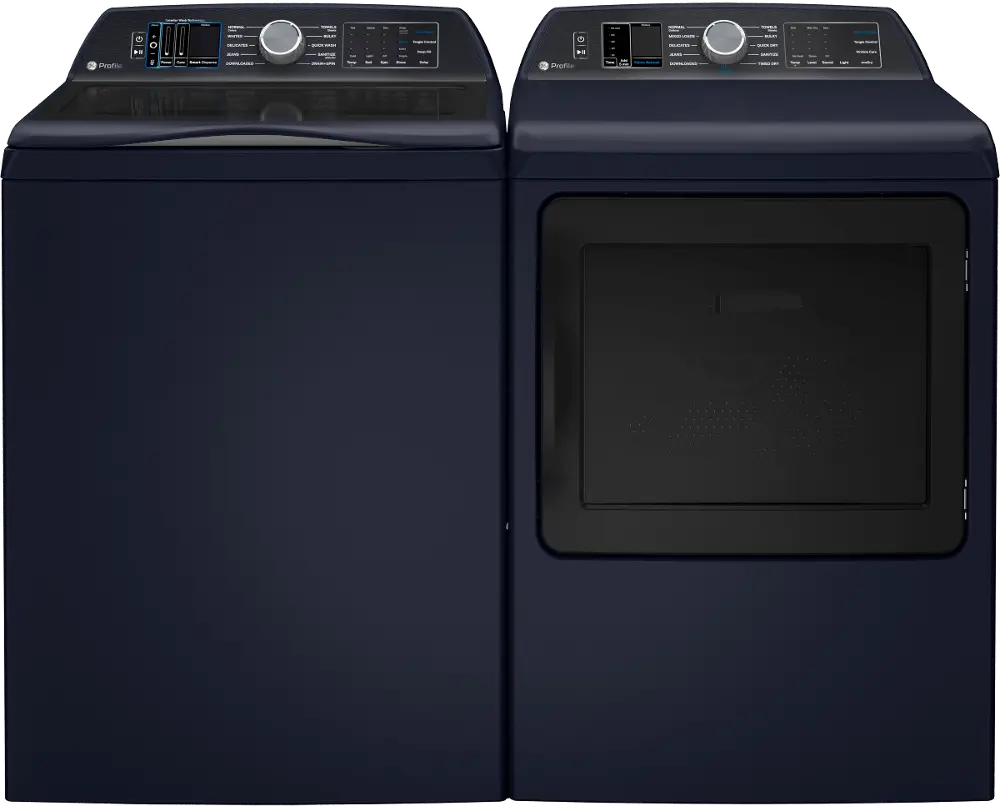 .GEC-BLU-900-ELE--PR GE Profile Impeller Washer and Electric Dryer Set - Blue PT900B-1