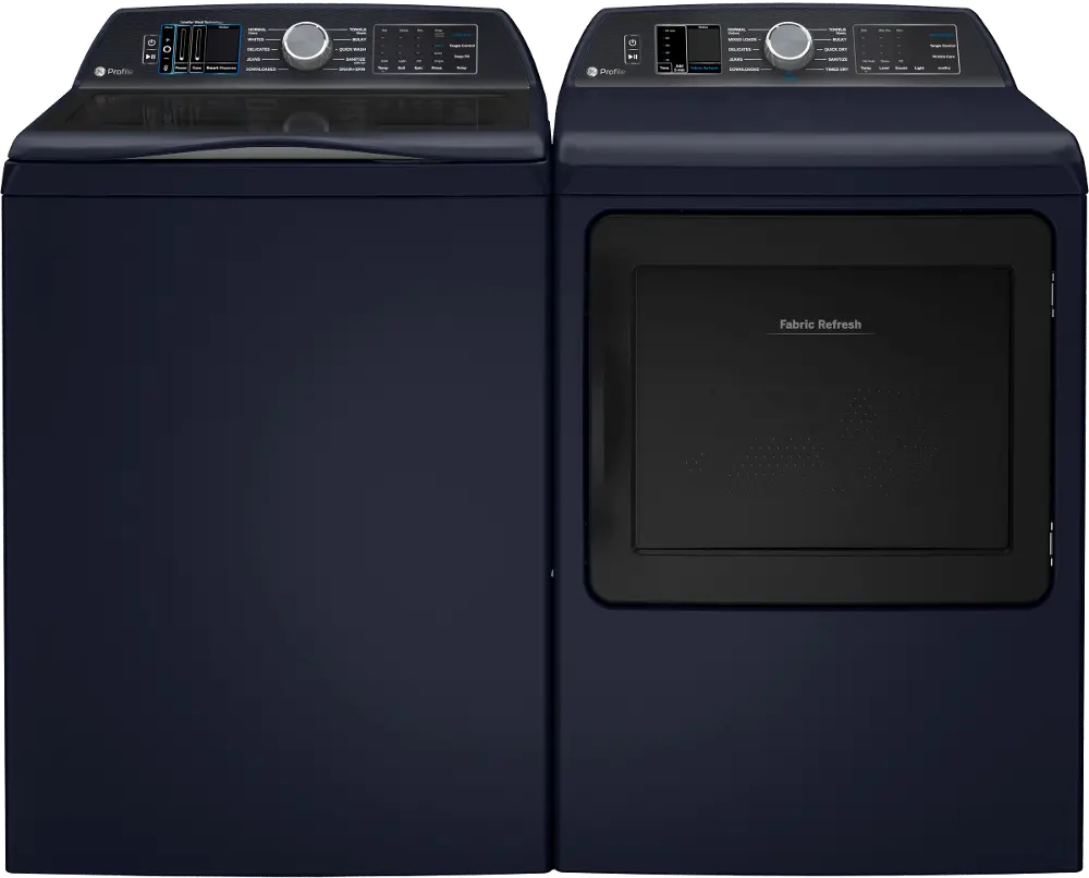 .GEC-BLU-905-ELE--PR GE Profile Agitator Washer and Electric Dryer Set - Blue PT900B-1