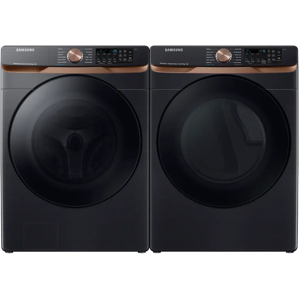 KIT Samsung Front Load Electric Washer and Dryer Set - Brushed Black 50BG8300V-1