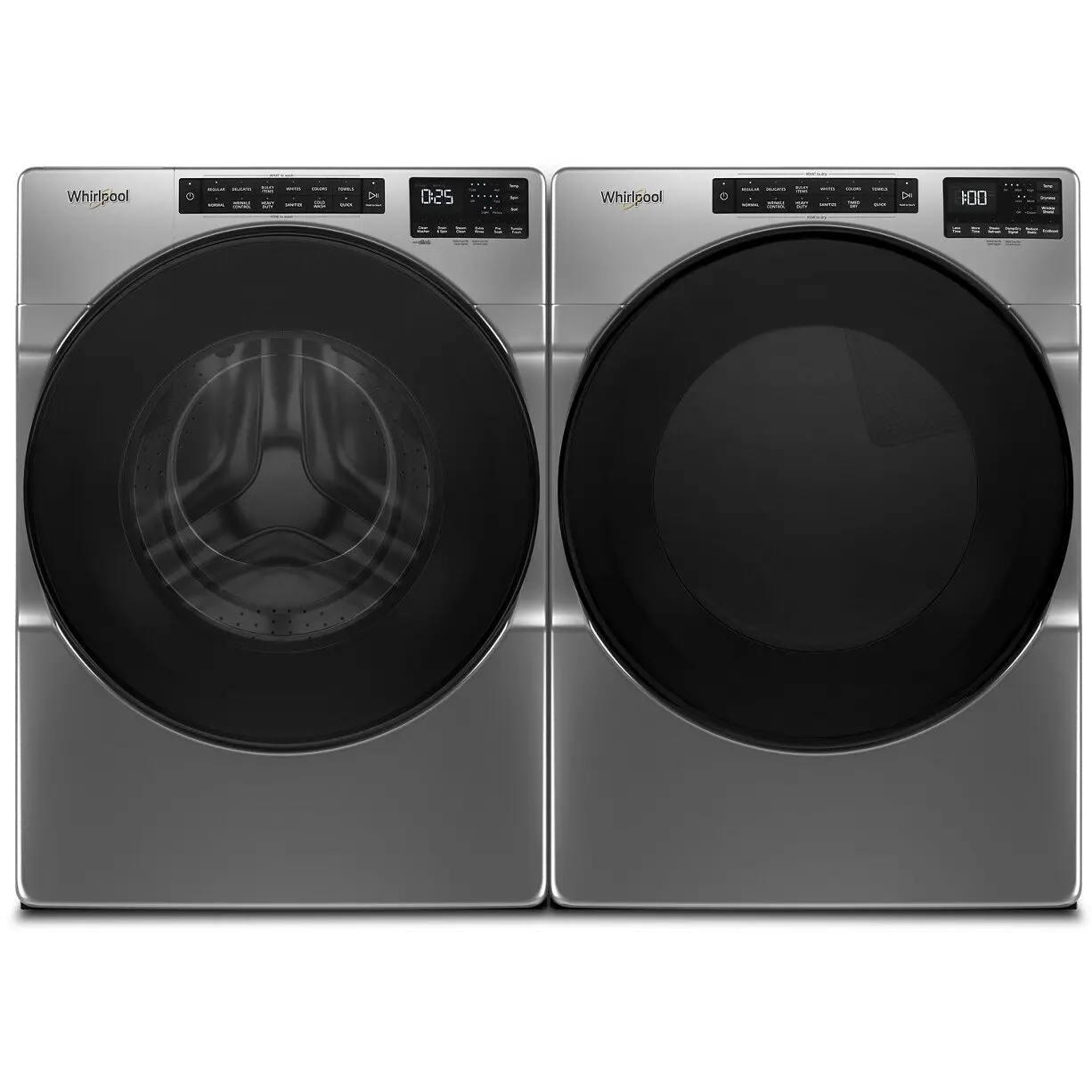 KIT Whirlpool Electric Washer and Dryer Set - Chrome Shadow W6605C-1