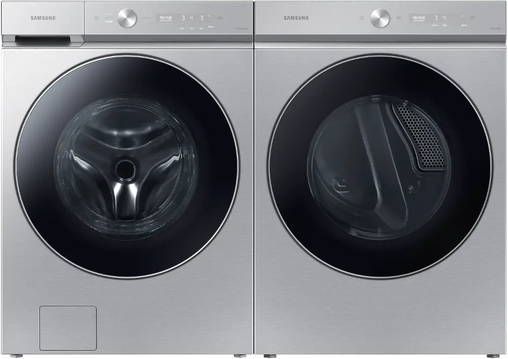 KIT Samsung Bespoke Electric Washer and Dryer Set - Silver Steel 8900B-1