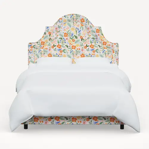 Floral upholstered bed discount
