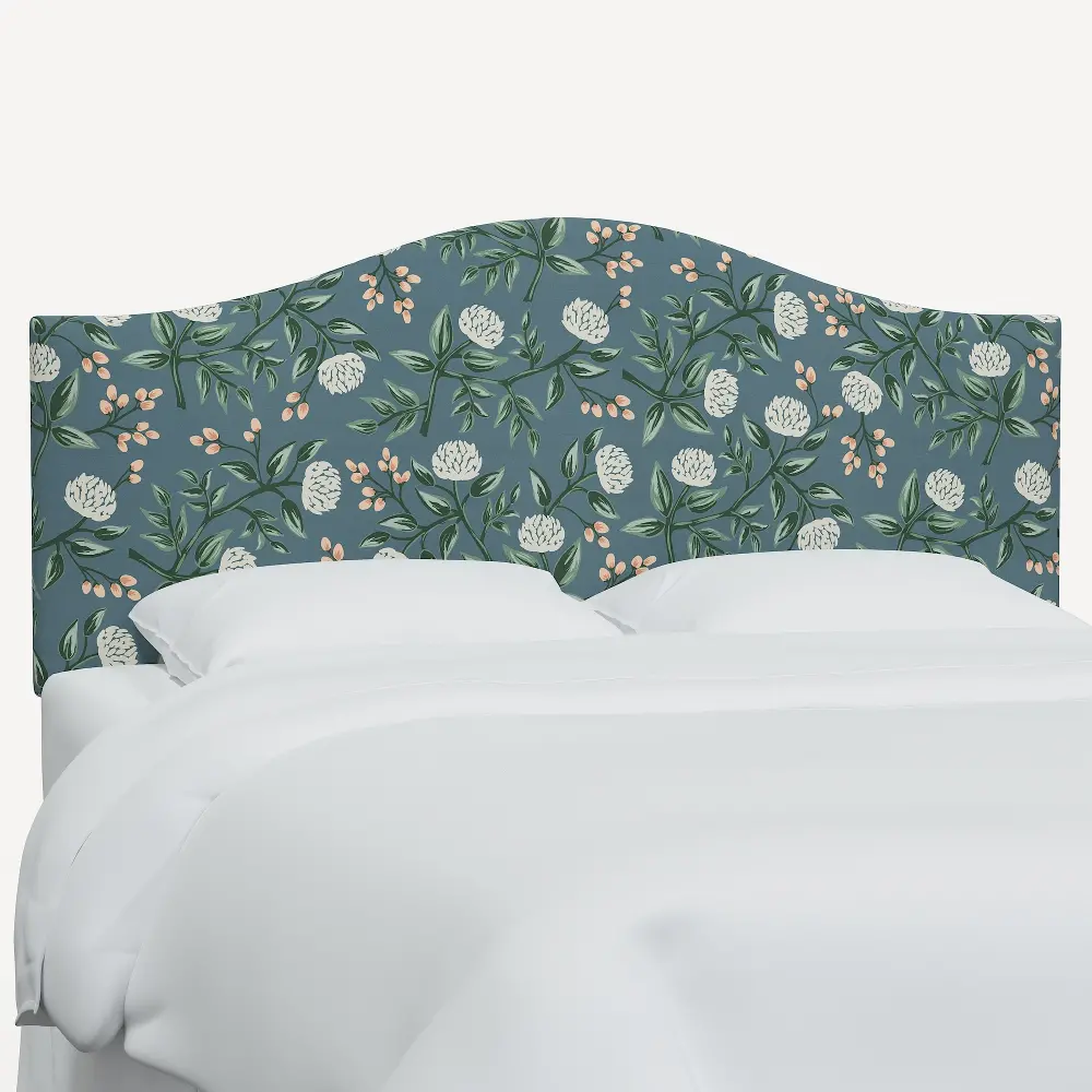 911FRPCPNEMRLCB Rifle Paper Co Mayfair Emerald Peonies Full Headboard-1