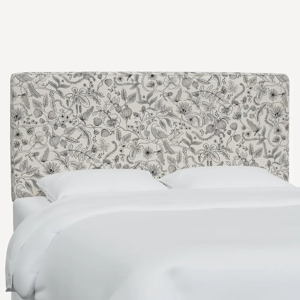 480TRPCAVBLKCRMLCB Rifle Paper Co Elly Aviary Cream & Black Twin Headboard-1