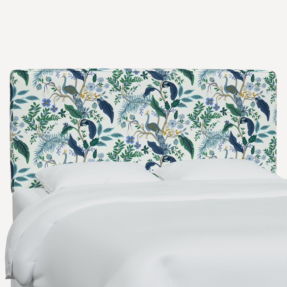 Rifle Paper Co Elly Blue Peacock Full Headboard