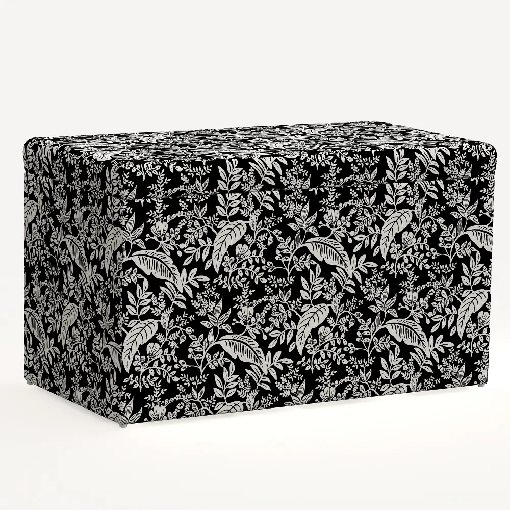 4325STRPCCNBLCRMLCB Rifle Paper Co. Willie Canopy Black & Cream Storage Bench-1