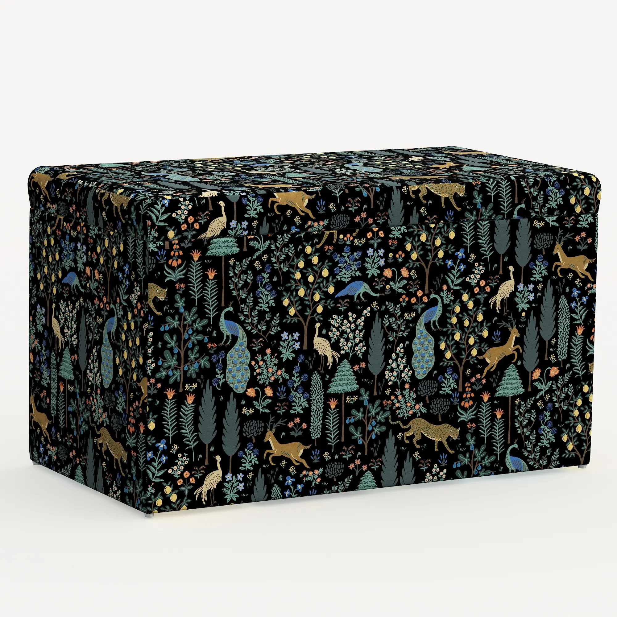 Rifle Paper Co. Willie Menagerie Black Storage Bench