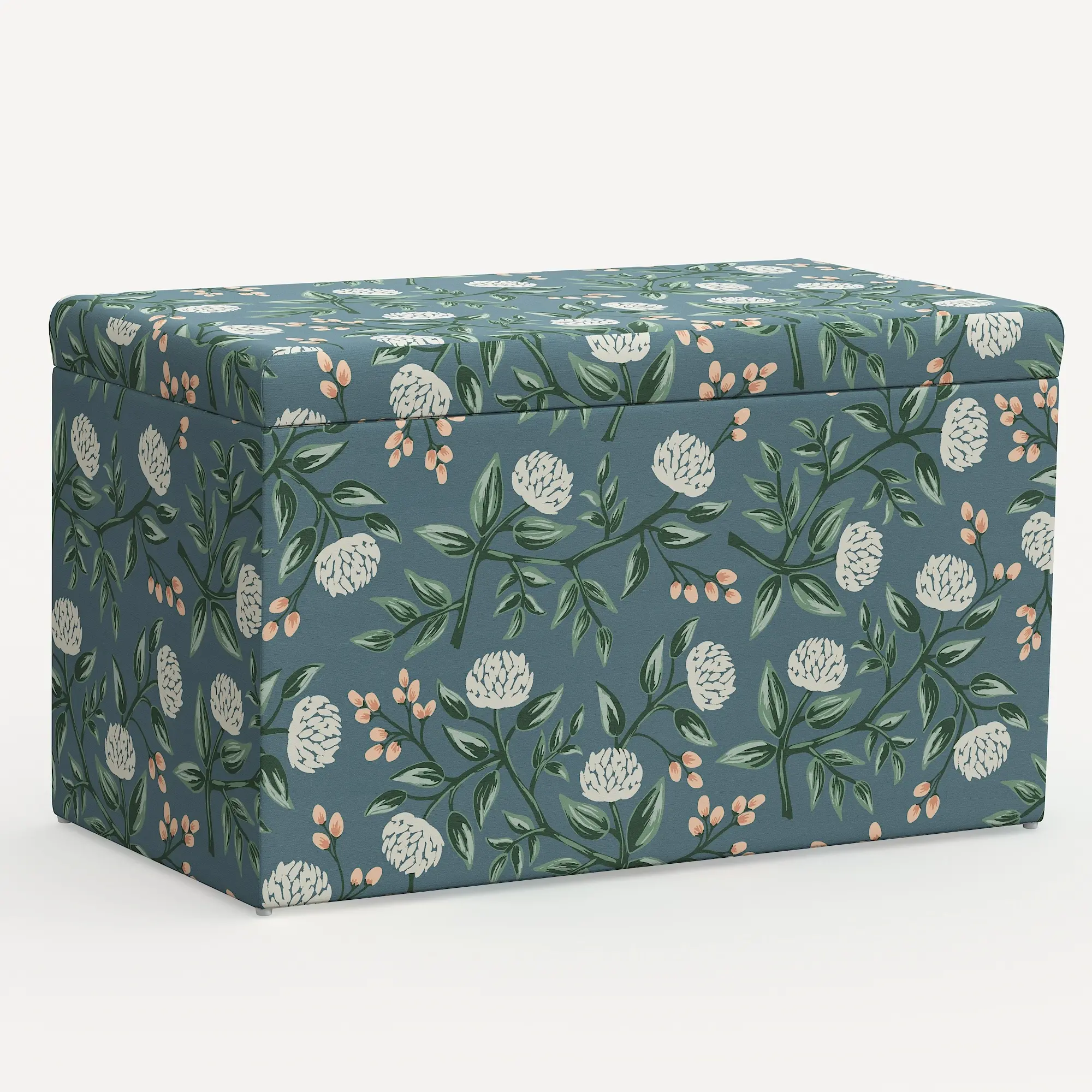 Rifle Paper Co. Willie Emerald Peonies Storage Bench