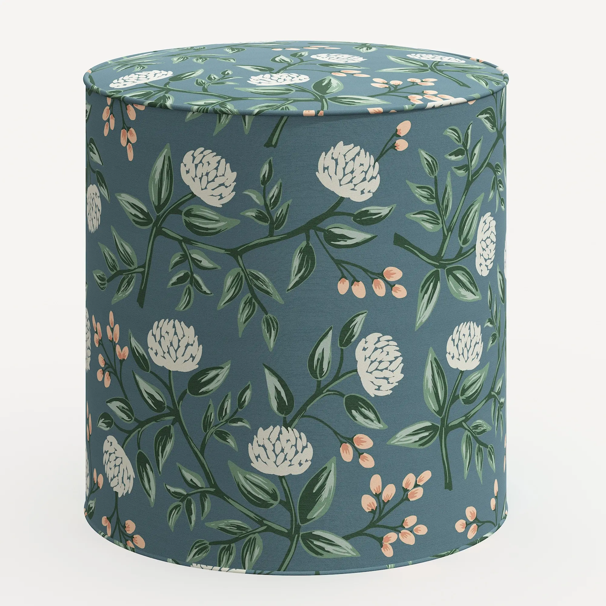 Rifle Paper Co. Billie Emerald Peonies Round Ottoman