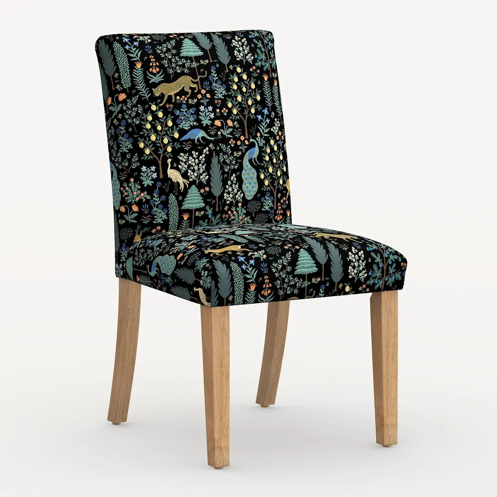63-6NATRPCMNBLKLCB Rifle Paper Co. Lorraine Menagerie Black Dining Chair-1