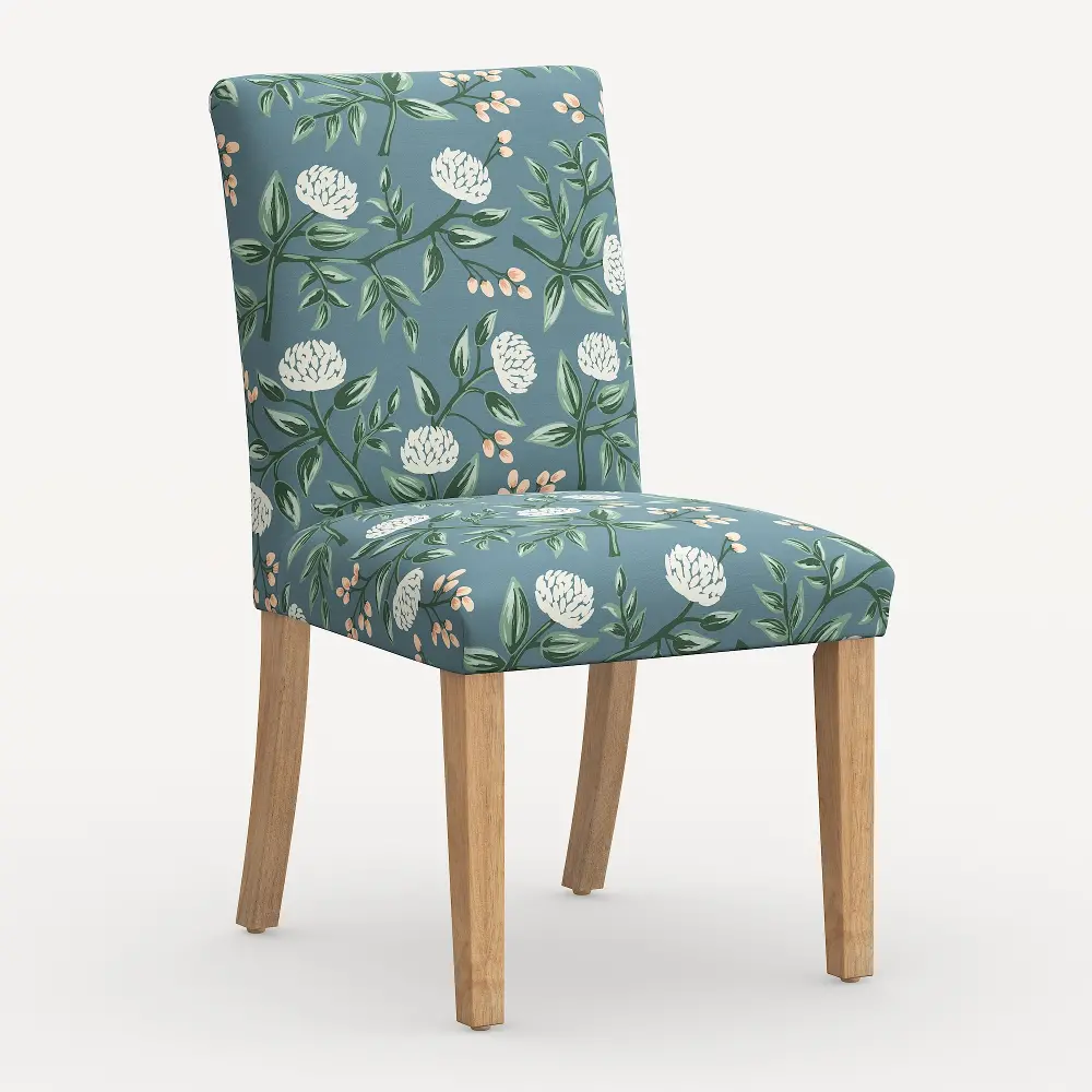 63-6NATRPCPNEMRLCB Rifle Paper Co. Lorraine Emerald Peonies Dining Chair-1