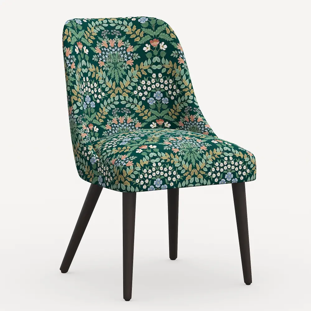 84-6RPCBREMRLCB Rifle Paper Co. Clare Bramble Emerald Dining Chair-1