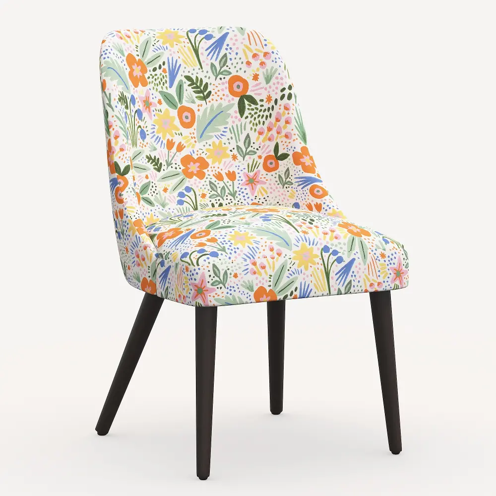84-6RPCMRMLTLCB Rifle Paper Co. Clare Multi Color Floral Dining Chair-1