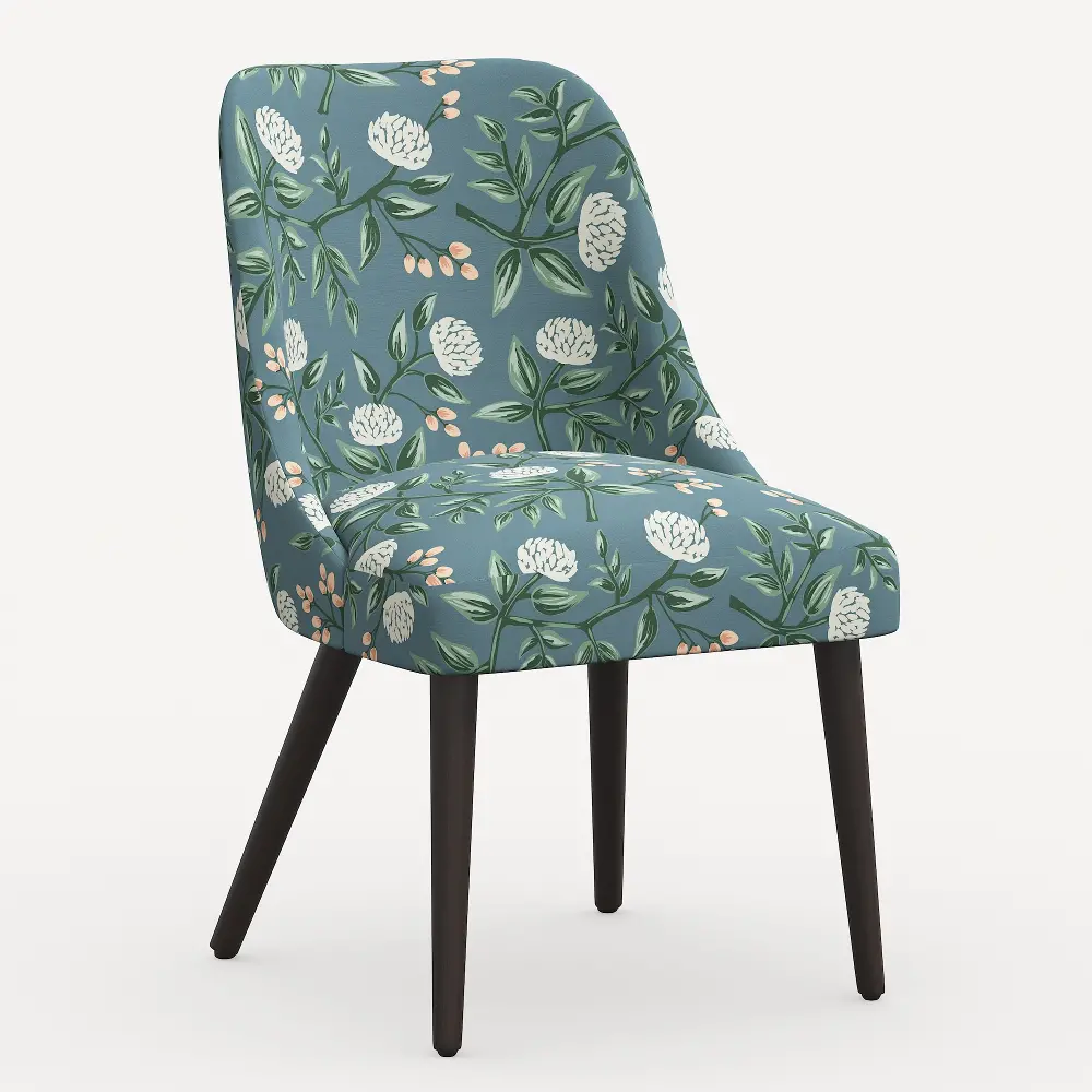 84-6RPCPNEMRLCB Rifle Paper Co. Clare Emerald Peonies Dining Chair-1