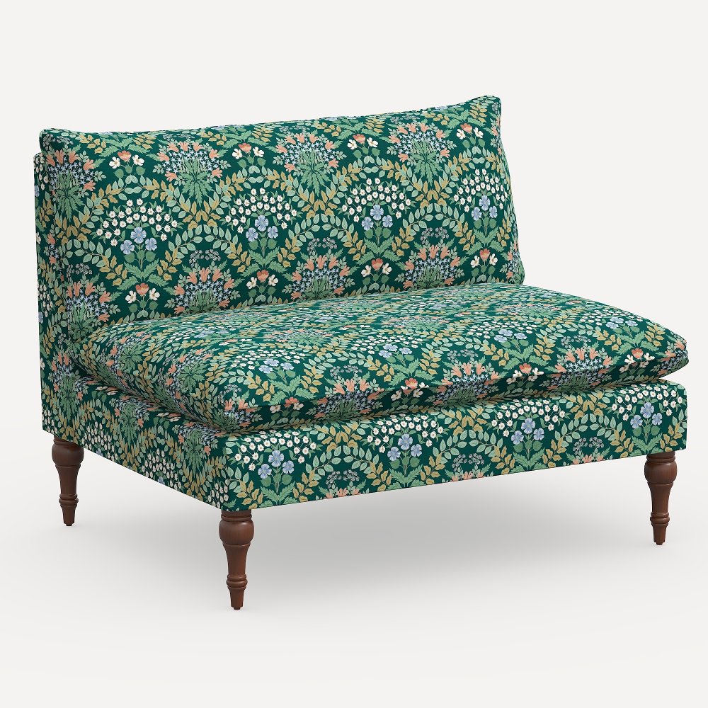 Rifle Paper Co. Louie Bramble Emerald Armless Loveseat