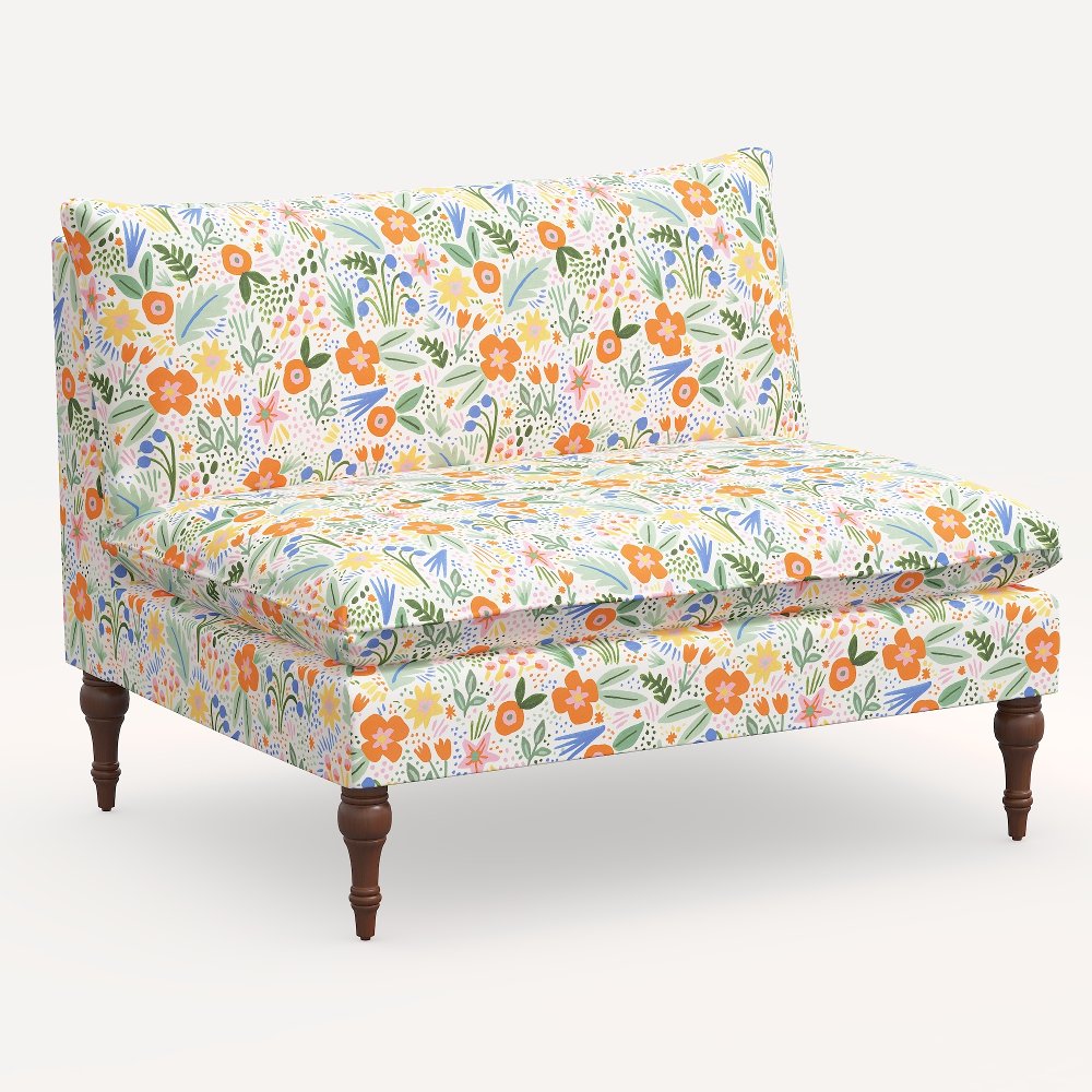 Rifle Paper Co. Louie Multi Color Floral Armless Loveseat