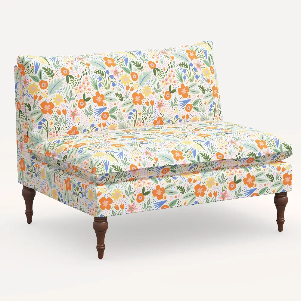 2206RPCMRMLTLCB Rifle Paper Co. Louie Multi Color Floral Armless Loveseat-1