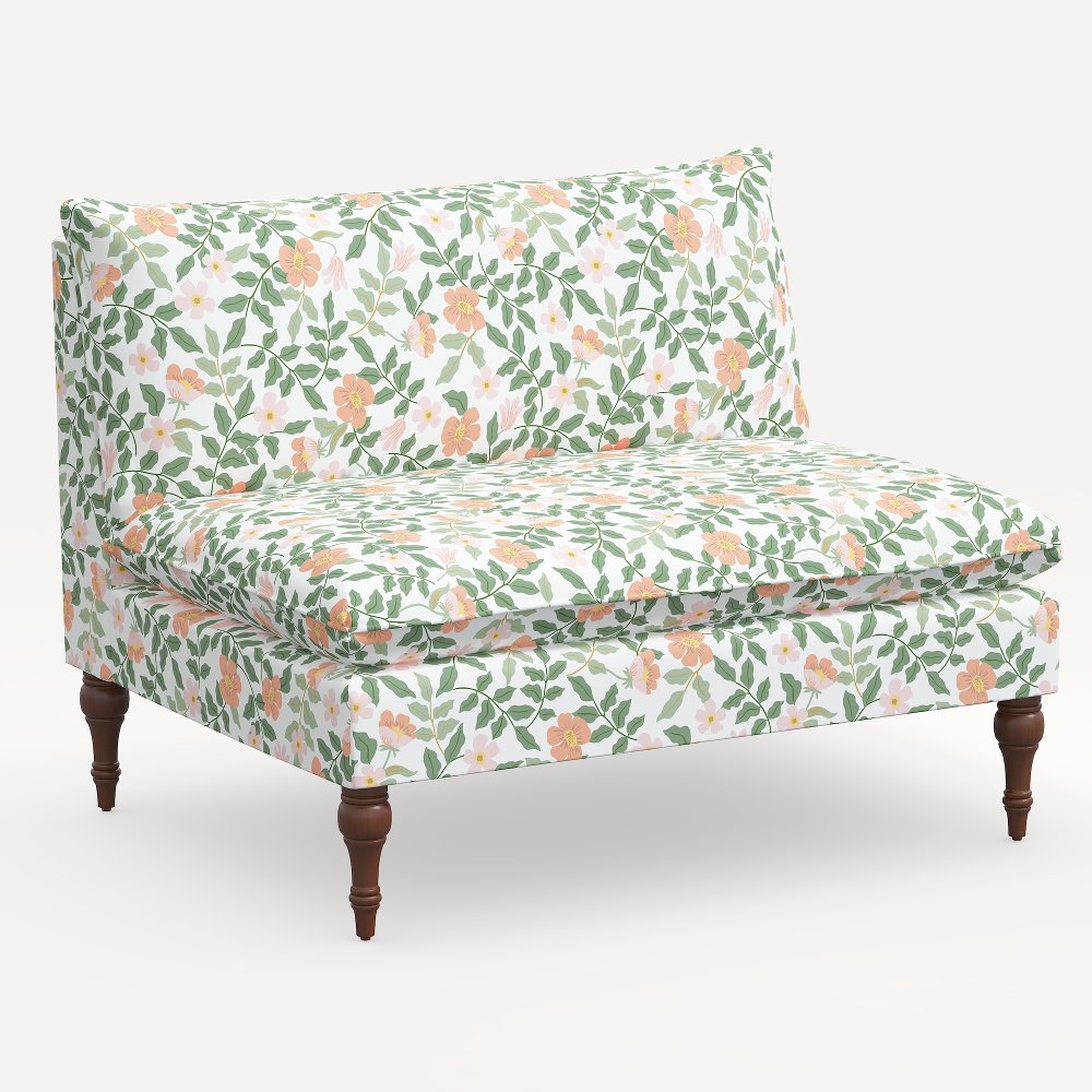 Rifle Paper Co. Louie Primrose Blush Armless Loveseat