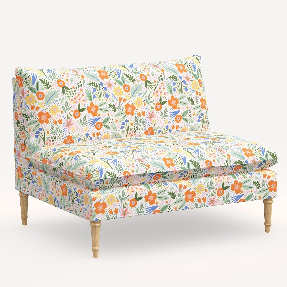 Rifle Paper Co. Louie Multi Color Floral Armless Loveseat