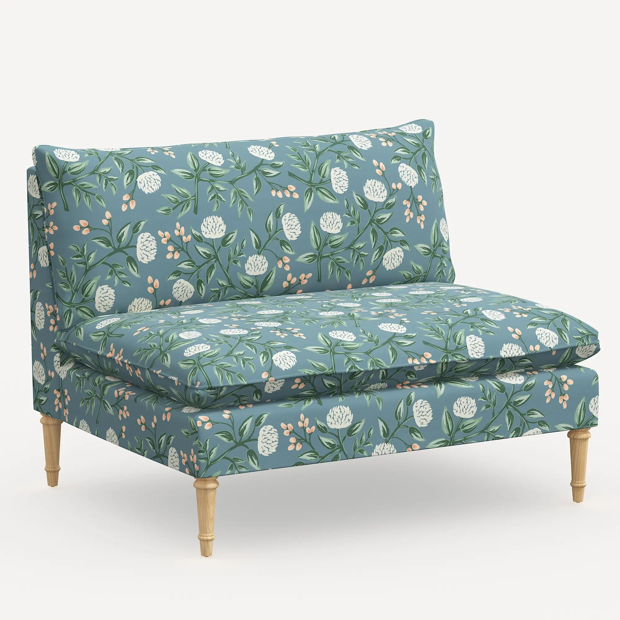 Rifle Paper Co. Louie Emerald Peonies Armless Loveseat