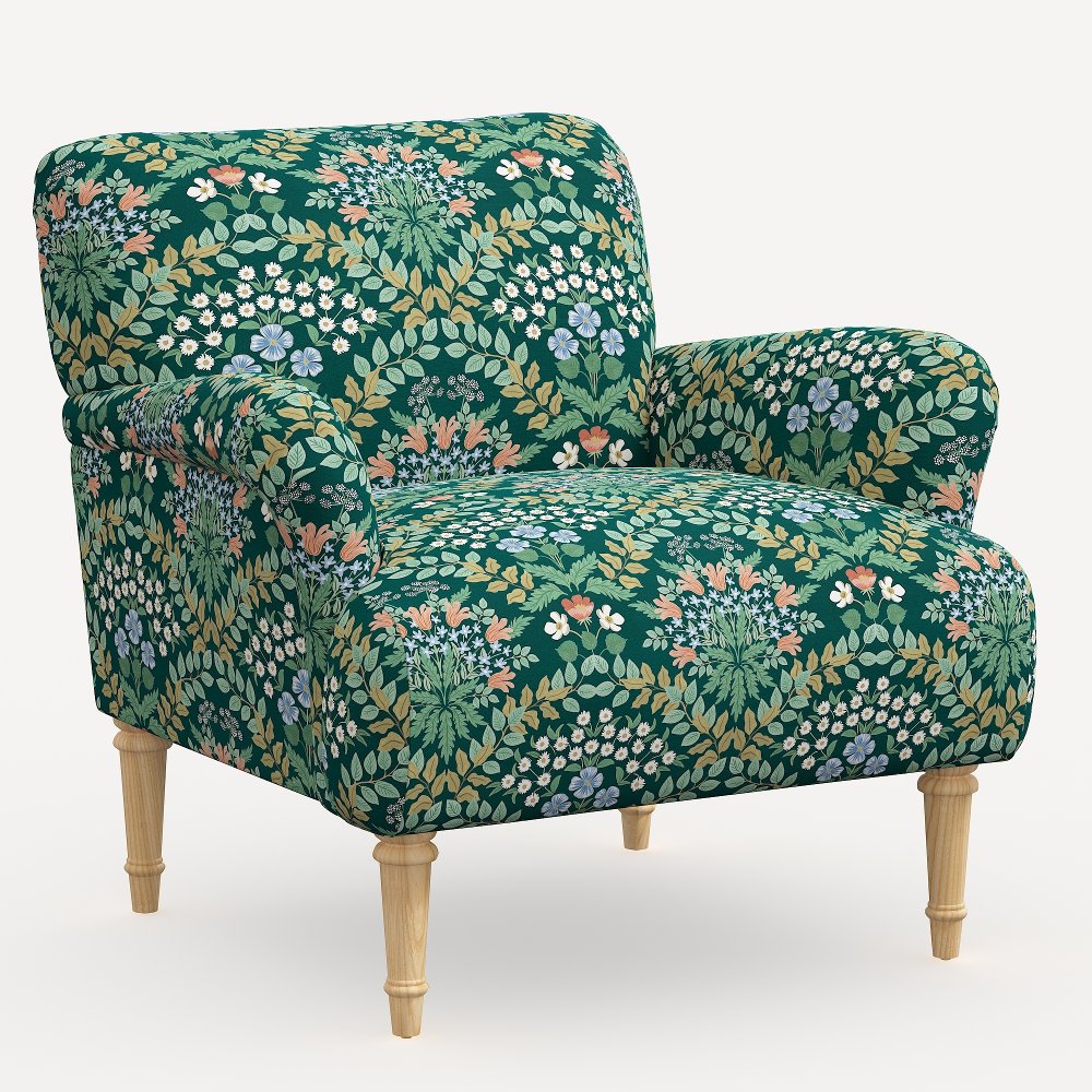 Rifle Paper Co. Bristol Bramble Emerald Accent Chair