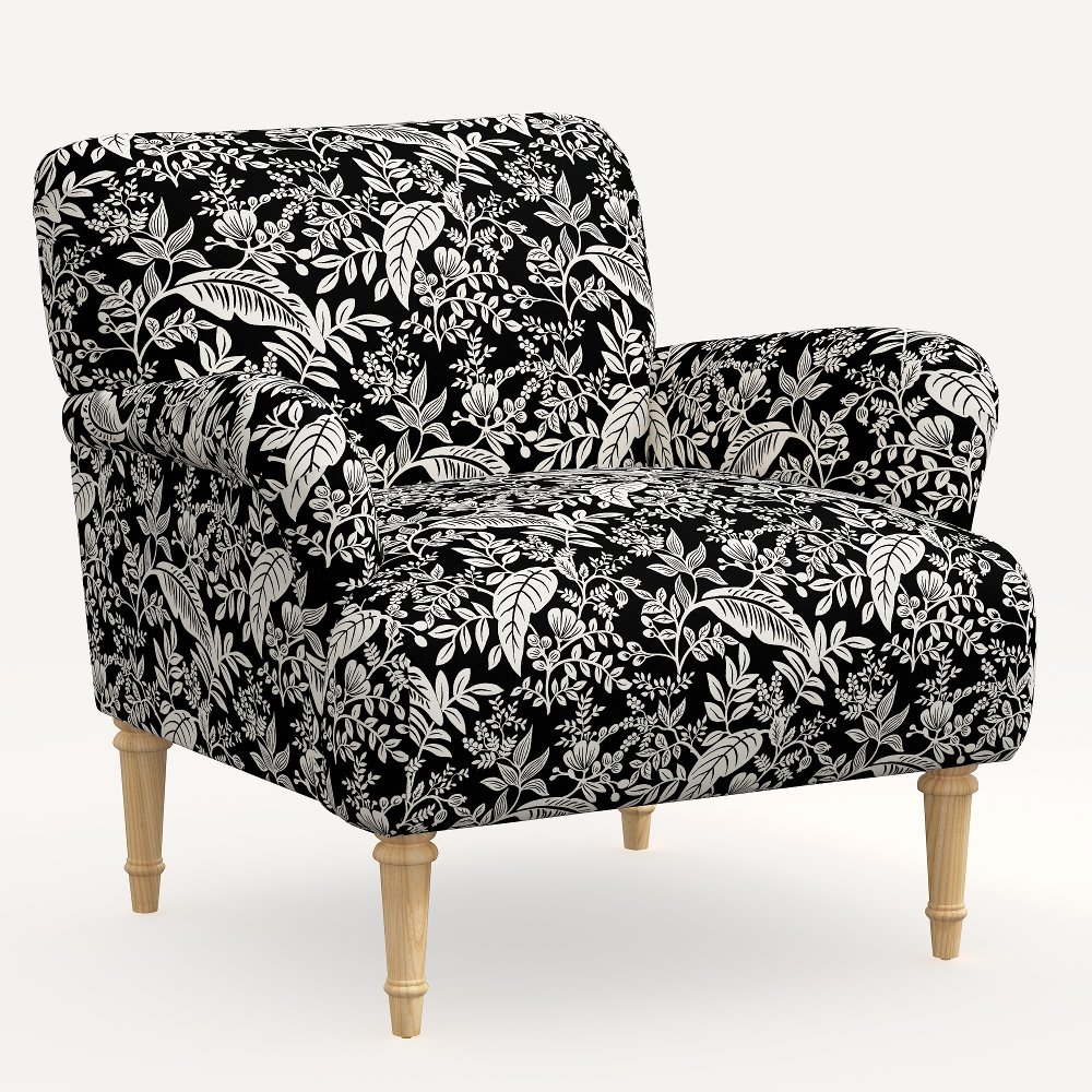 Rifle Paper Co. Bristol Canopy Black & Cream Accent Chair