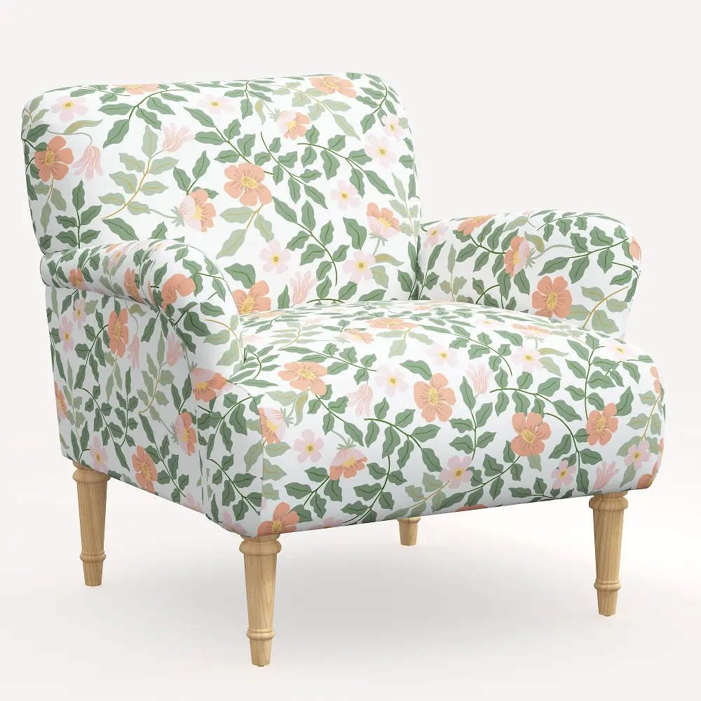 9405NATRPCPRBLSCRMLCB Rifle Paper Co. Bristol Primrose Blush Accent Chair-1