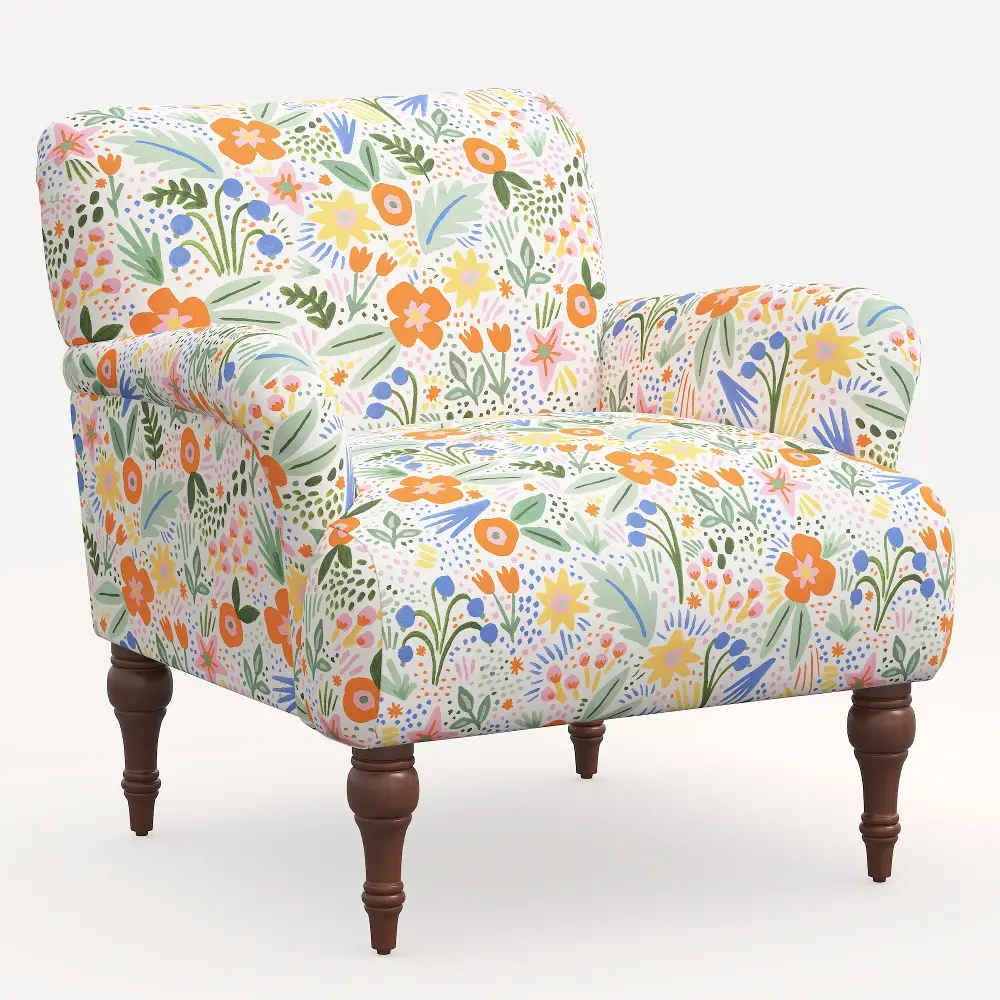 9305RPCMRMLTLCB Rifle Paper Co. Bristol Multi Color Floral Accent Chair-1