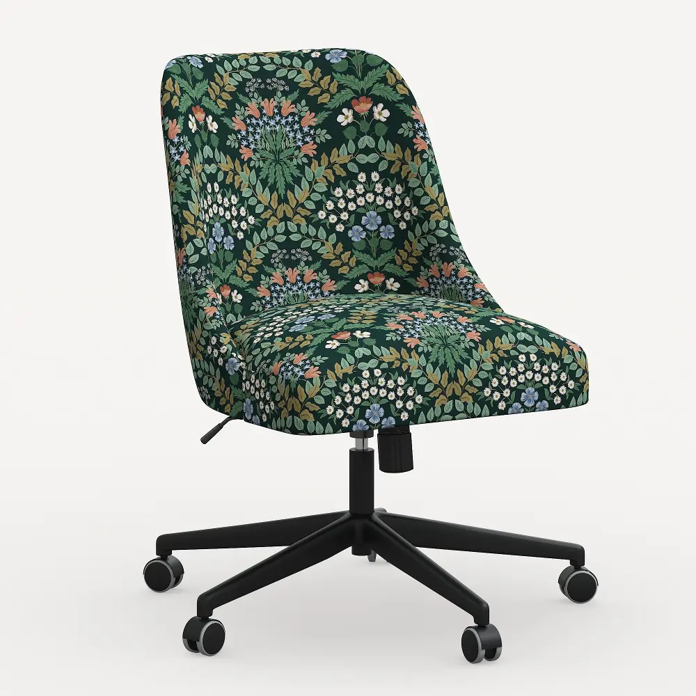84-9RPCBREMRLCB Rifle Paper Co. Oxford Bramble Emerald Office Chair-1