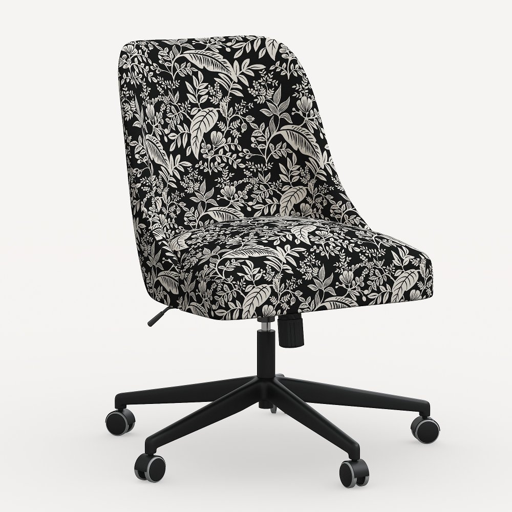 Rifle Paper Co. Oxford Canopy Black & Cream Office Chair