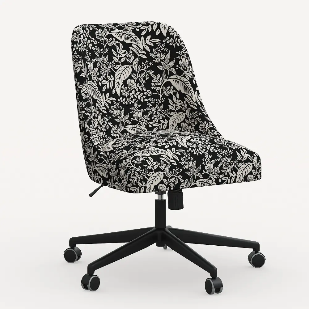84-9RPCCNBLCRMLCB Rifle Paper Co. Oxford Canopy Black & Cream Office Chair-1
