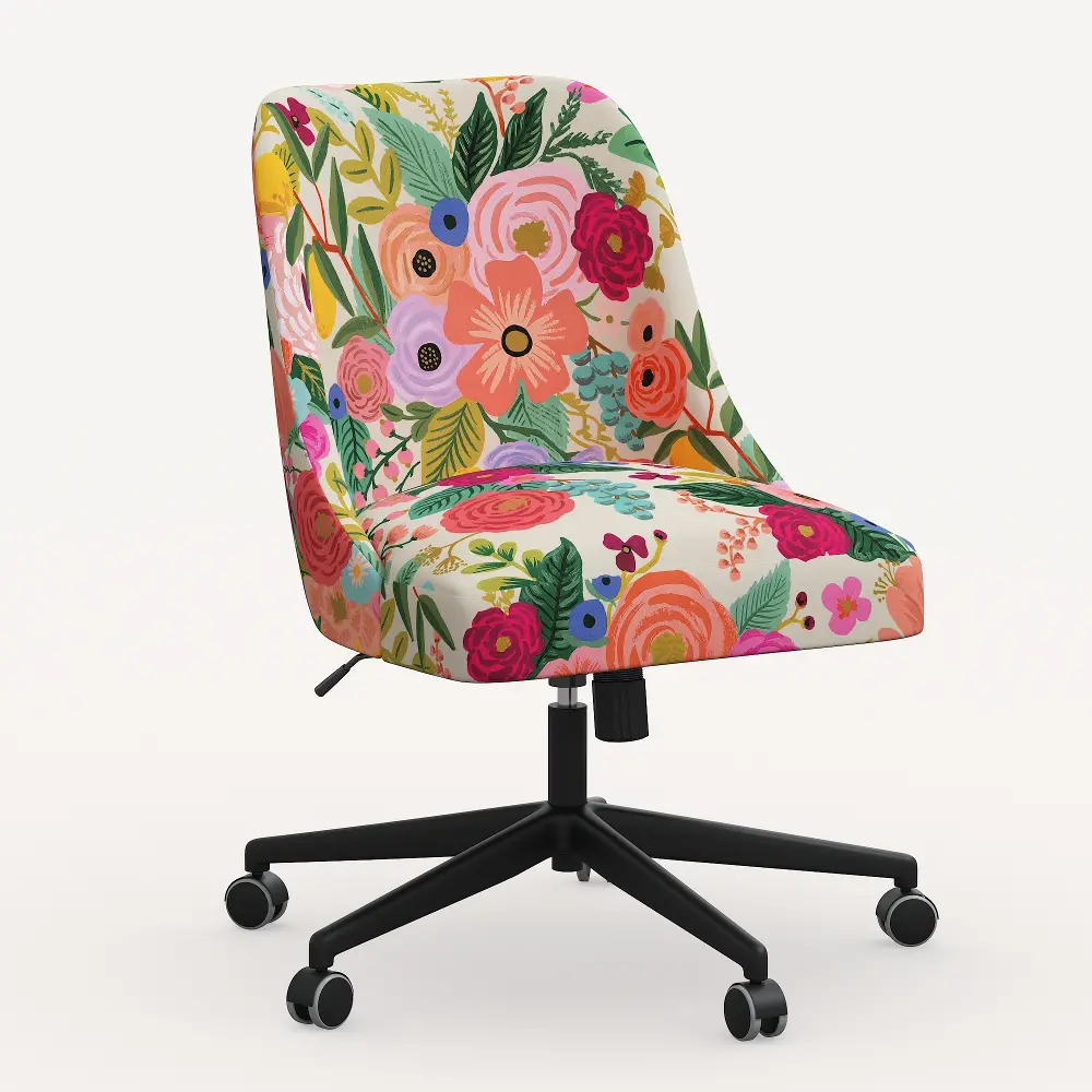 84-9RPCGRPRTLCB Rifle Paper Co. Oxford Garden Party Pink Office Chair-1