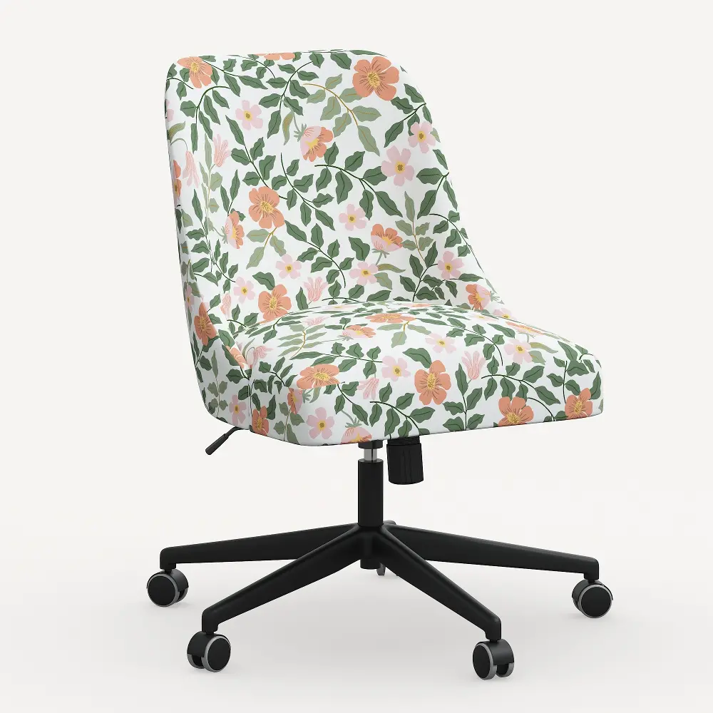 84-9RPCPRBLSCRMLCB Rifle Paper Co. Oxford Primrose Blush Office Chair-1