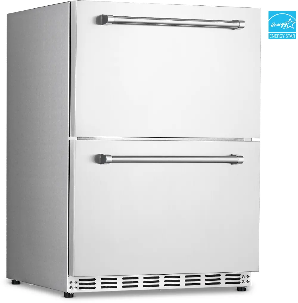 NCR040SS00 NewAir 24  4.0 cu ft Dual Drawer Wine and Beverage Fridge - Stainless Steel-1