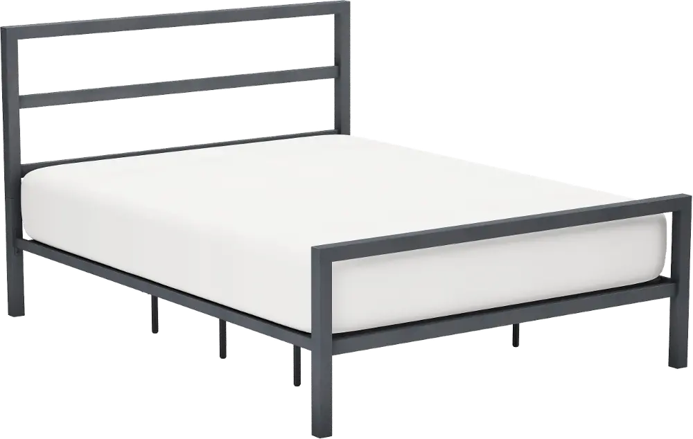 Alastair Graphite Gray Queen Metal Bed-1