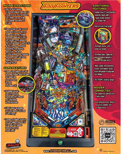 Stern Pinball Foo Fighters Pro Pinball Machine