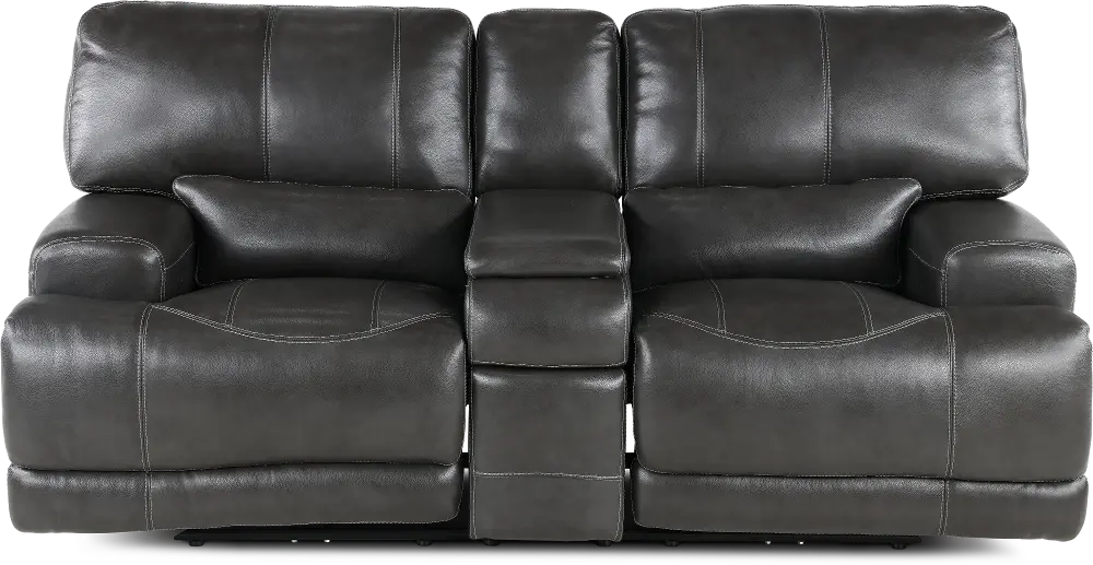 Stampede Charcoal Power Reclining Loveseat with Console-1