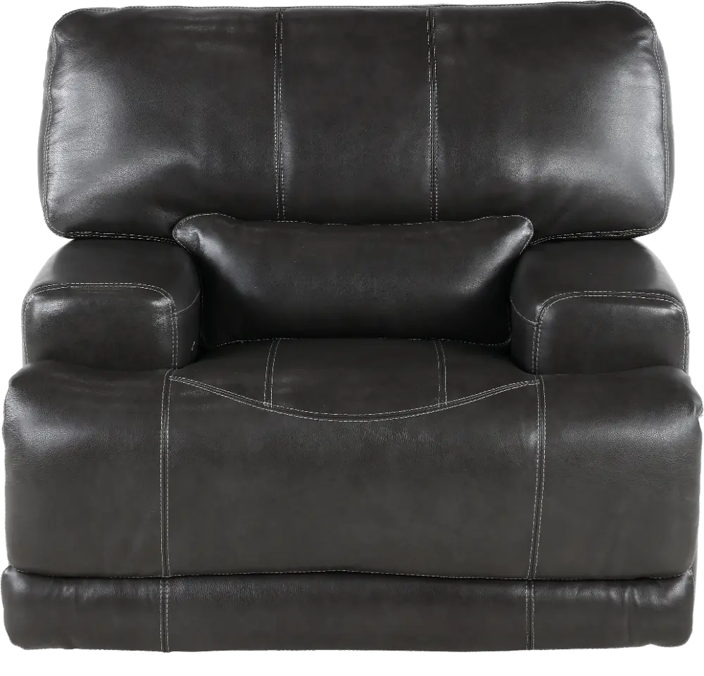 Stampede Charcoal Leather Power Recliner-1