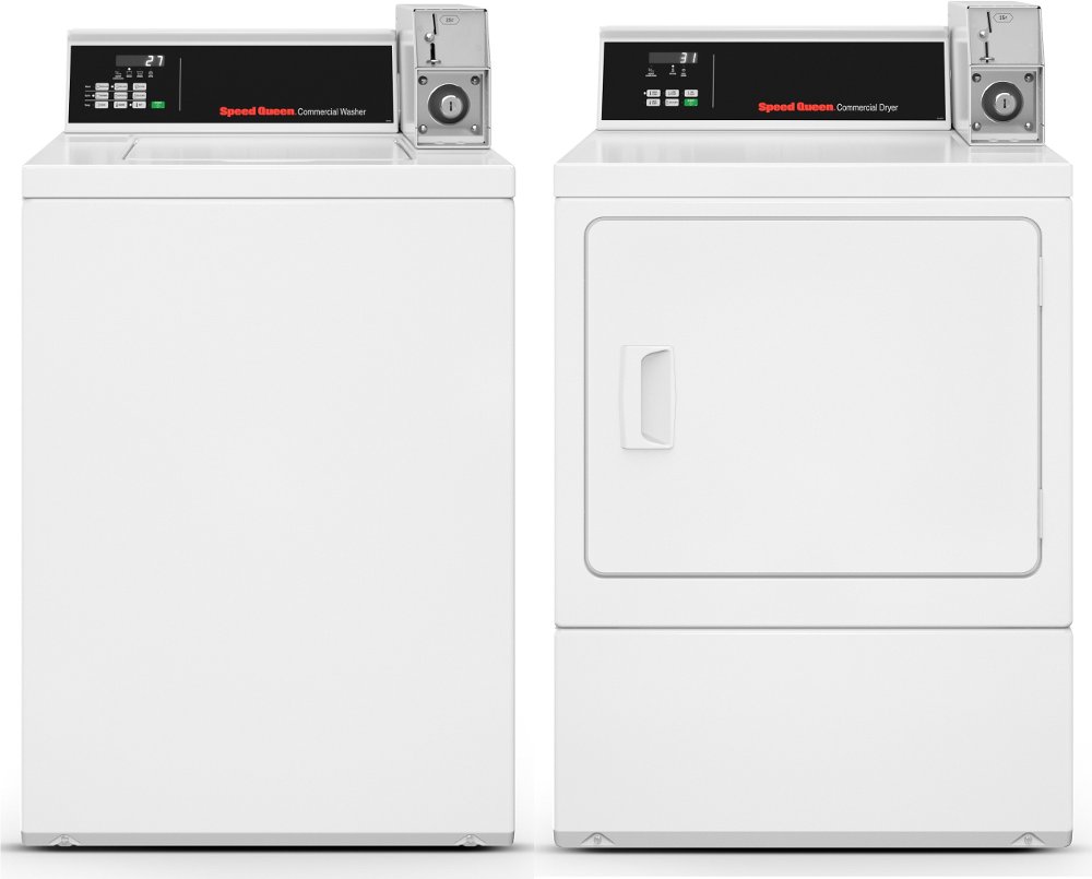 Speed Queen Coin Operated Electric Washer and Dryer - White