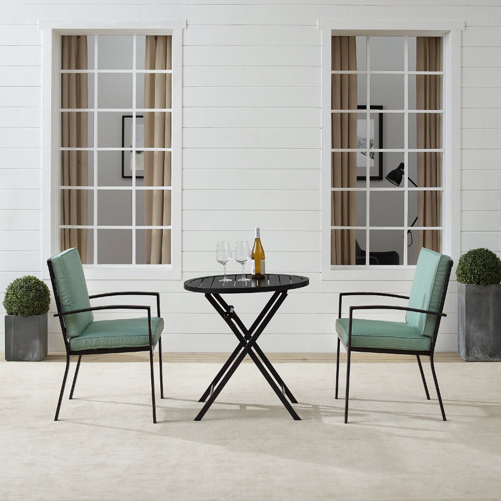 Kaplan 3 Piece Mist Outdoor Metal Bistro Set