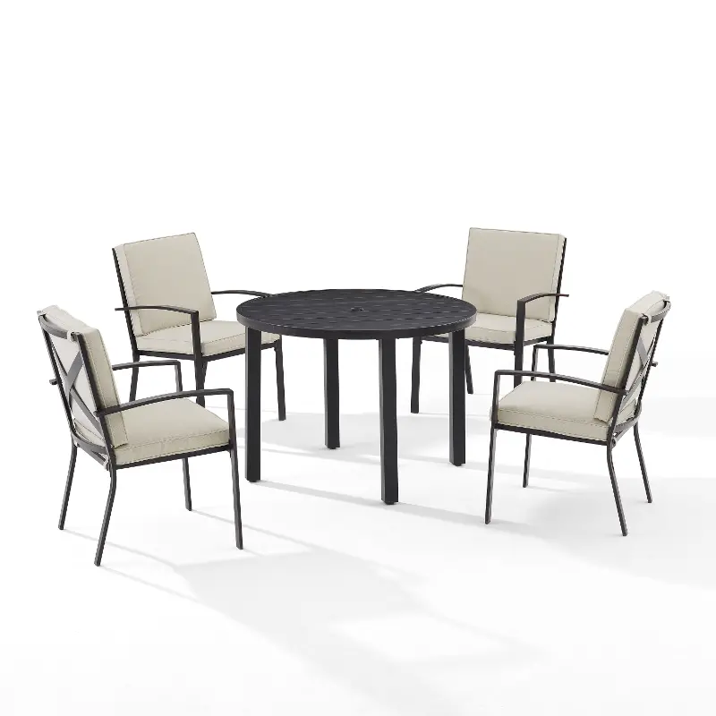 Kaplan 5 Piece Beige Outdoor Dining Set