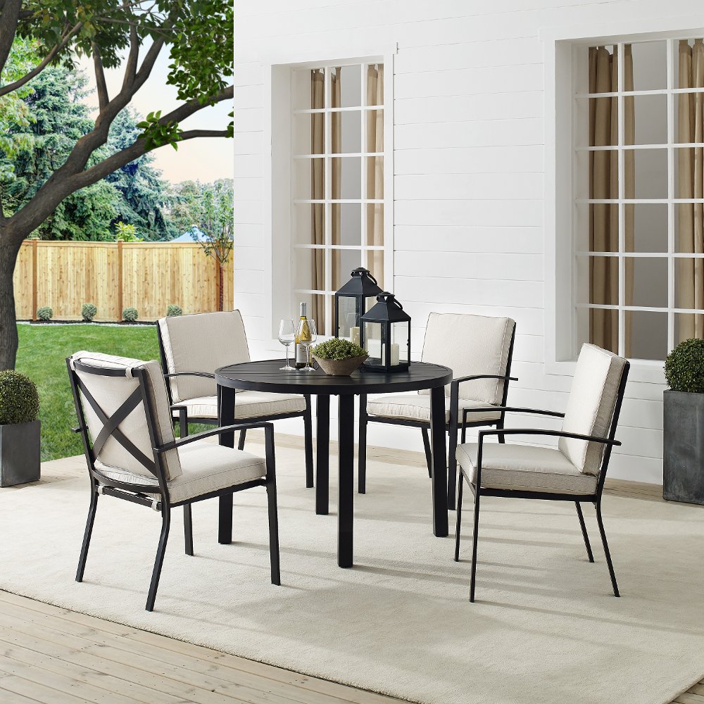 Kaplan 5 Piece Oatmeal Outdoor Dining Set