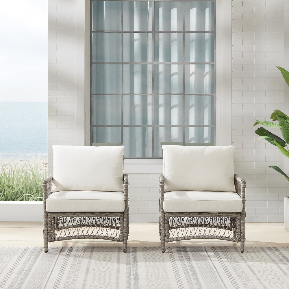 Thatcher 2 Piece Outdoor Wicker Armchair Set